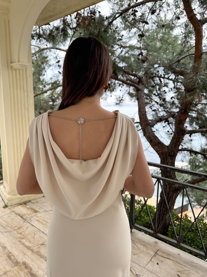 Miss Janell Beige Elegant Sleeveless Sheath Dress Wholesale Clothing Spring