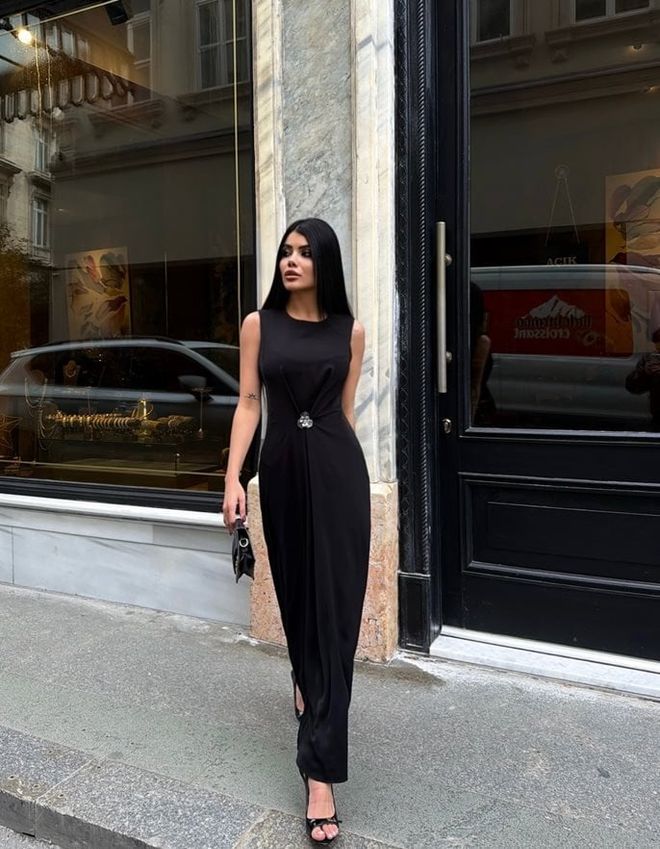 Miss Janell Elegant Black Sheath Dress With Cap Sleeves Wholesale Clothing Sexy