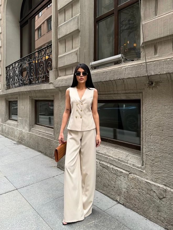 Miss Janell Beige Elegant Formal Suit Wholesale Clothing Work