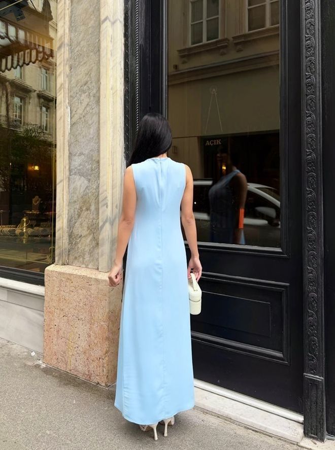 Miss Janell Elegant Blue A Line Floor Length Dress Wholesale Clothing Cocktail