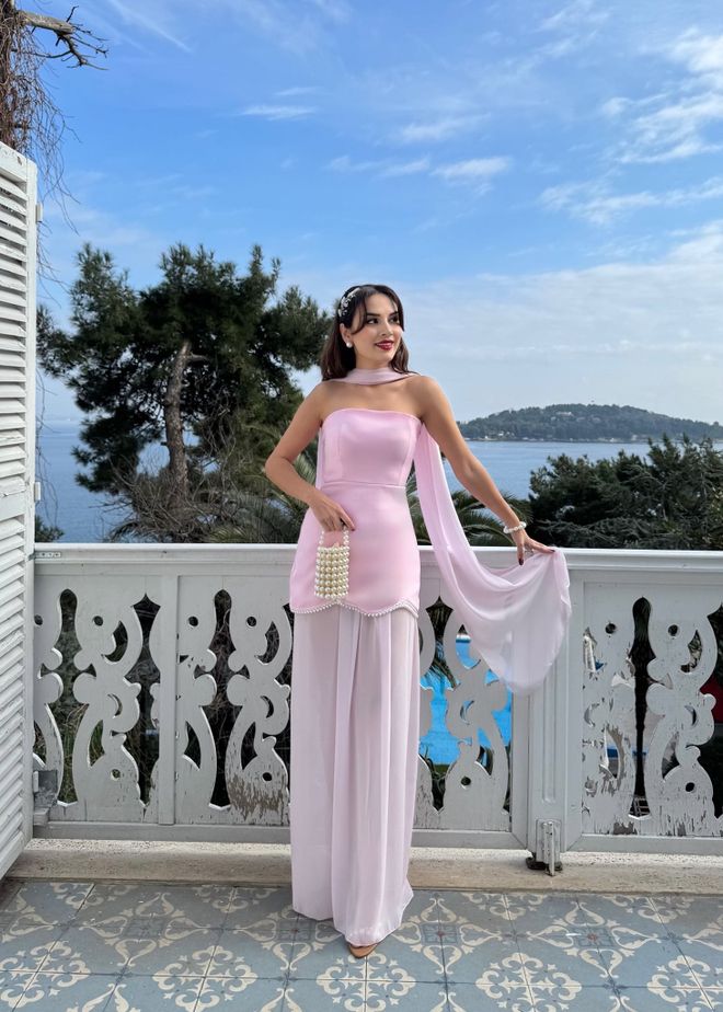 Miss Janell Елегантна Ружичаста Слип Хаљина Са Капе Рукавима Велепродаја одеће Секси