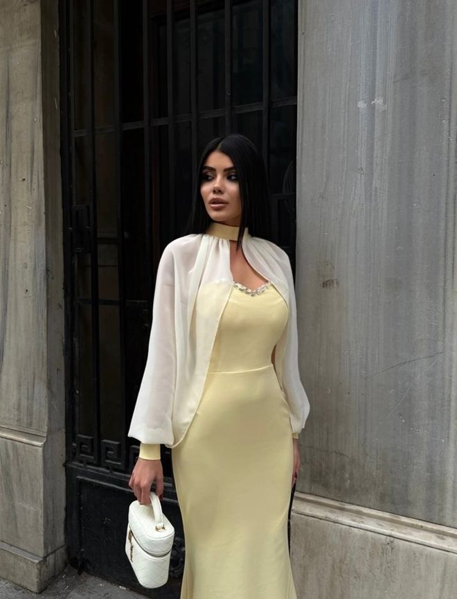 Miss Janell Elegant Yellow Bodycon Dress With Sweetheart Neck Wholesale Clothing Cocktail