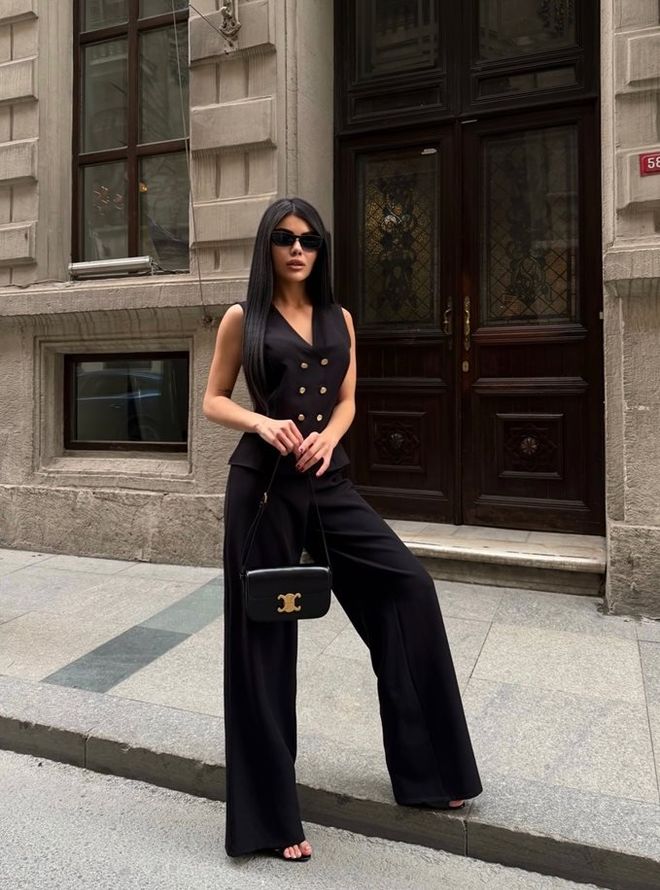 Miss Janell Black Elegant Formal Set Wholesale Clothing Work