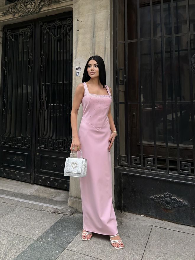 Miss Janell Pink Sexy Elegant Formal Glam Slip Dress Wholesale Clothing 1