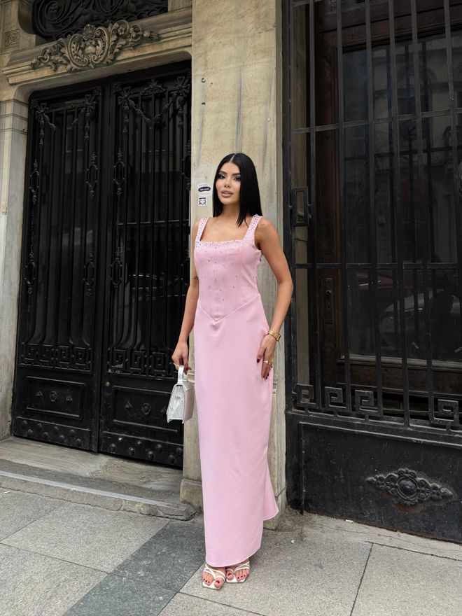 Miss Janell Pink Sexy Elegant Formal Glam Slip Dress Wholesale Clothing Formal