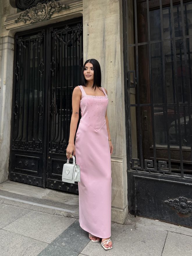 Miss Janell Pink Sexy Elegant Formal Glam Slip Dress Wholesale Clothing Spring