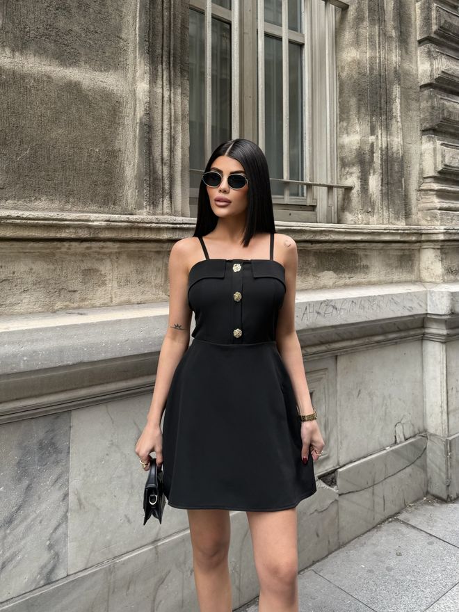 Miss Janell Black Strapless A Line Mini Dress With Cap Sleeves Wholesale Clothing 1