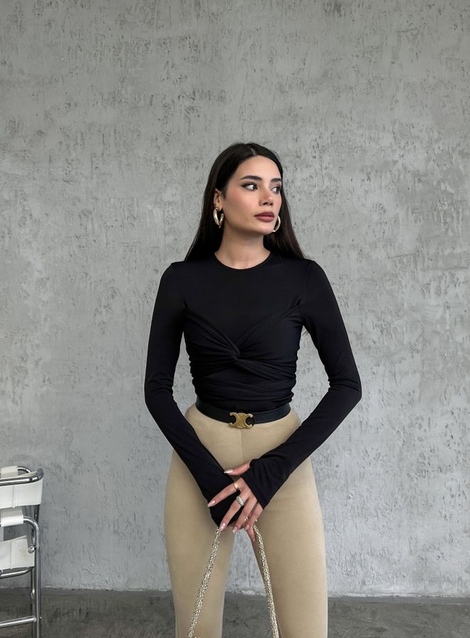 Miss Janell Body À Nouer Noir Vêtements en gros Élégant