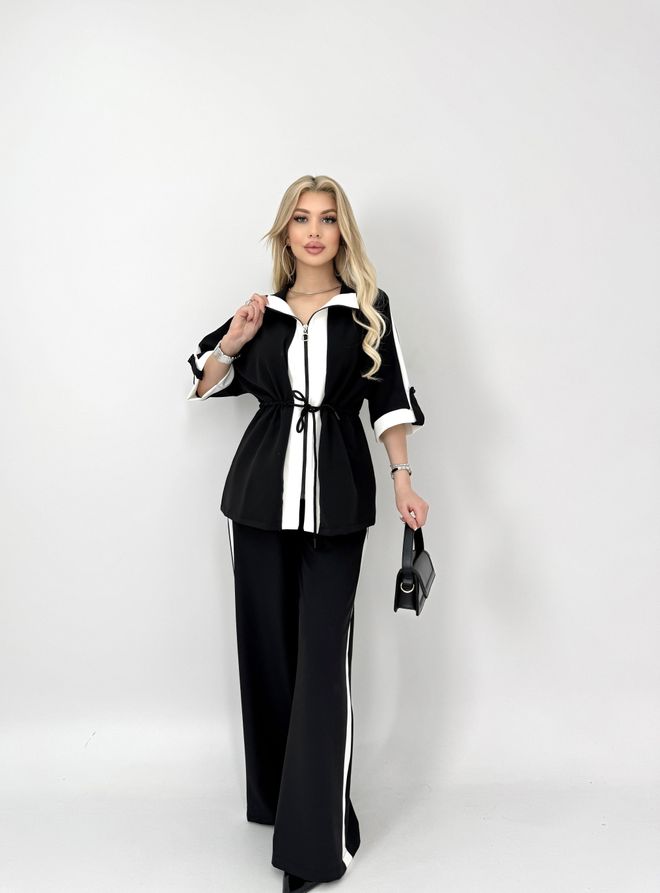 Miss Janell Garni Detaljne Pantalone Salas Sportsko Odelo Višebojno Велепродаја одеће Неформалан