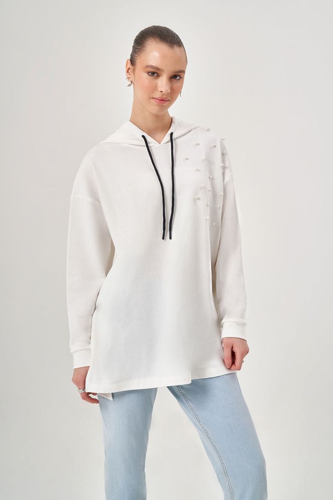 Ilia Sudadera Con Hombros En Forma De Perla Ropa al por mayor Modesto