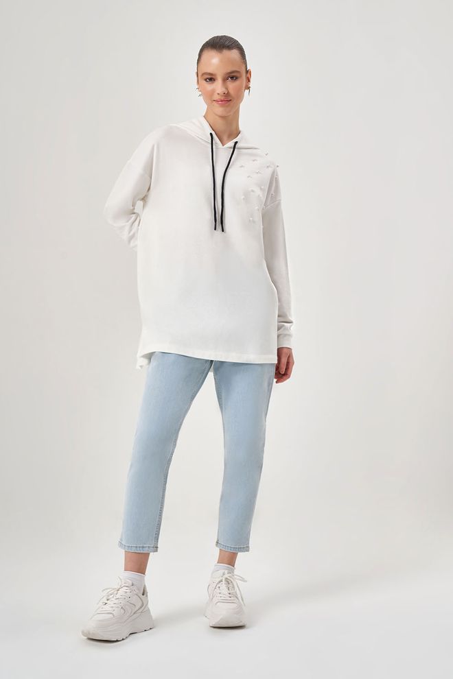 Ilia Shoulder Pearl Sweatshirt Wholesale Clothing Polyester