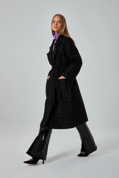 Veleprodajni model oblačil nosi 34059 - Coat - Black, turška veleprodaja Plašč od Mizalle