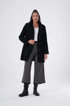 Veleprodajni model oblačil nosi 34074 - Coat - Black, turška veleprodaja Plašč od Mizalle