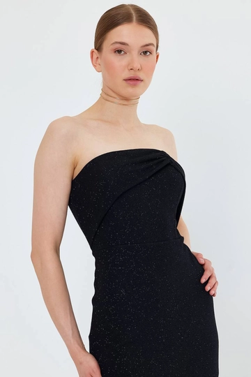 Veleprodajni model oblačil nosi  Bleščeča Večerna Obleka Z Ribjim Repom – Črna
, turška veleprodaja Obleka od Mode Roy