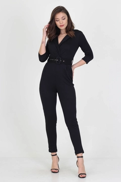Una modelo de ropa al por mayor lleva 34984 - Jumpsuit - Black, Mono turco al por mayor de Mode Roy