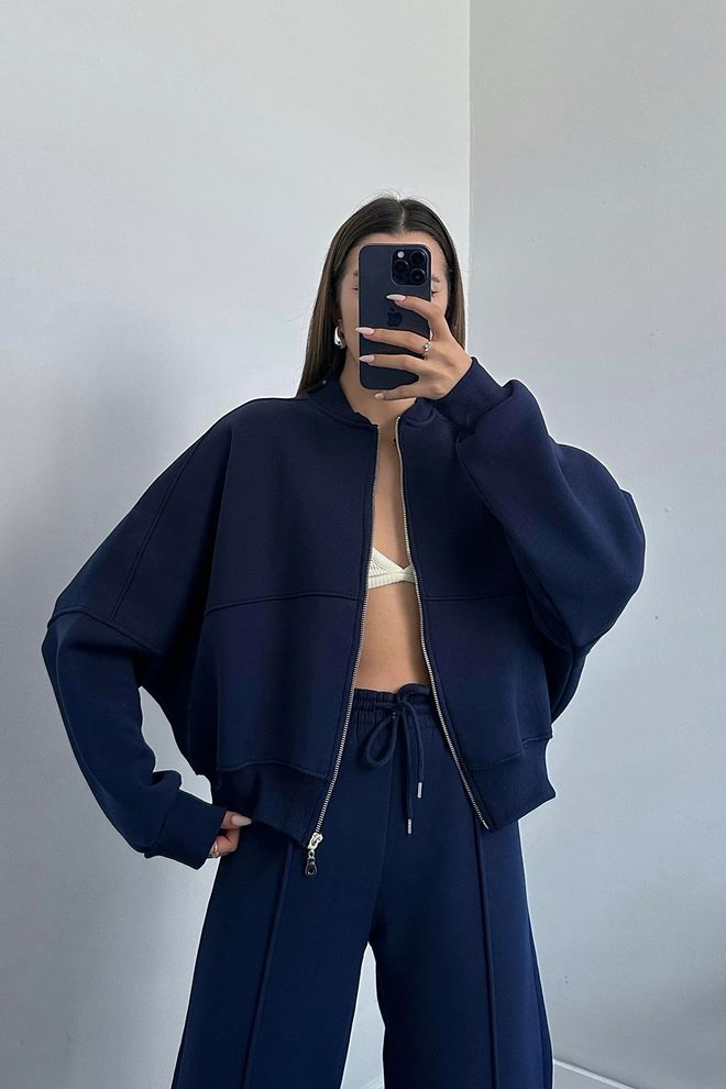 Mode Roy 3 Yarn Cotton Winter Tracksuit Set Gts018 Navy Blue Wholesale Clothing Dating