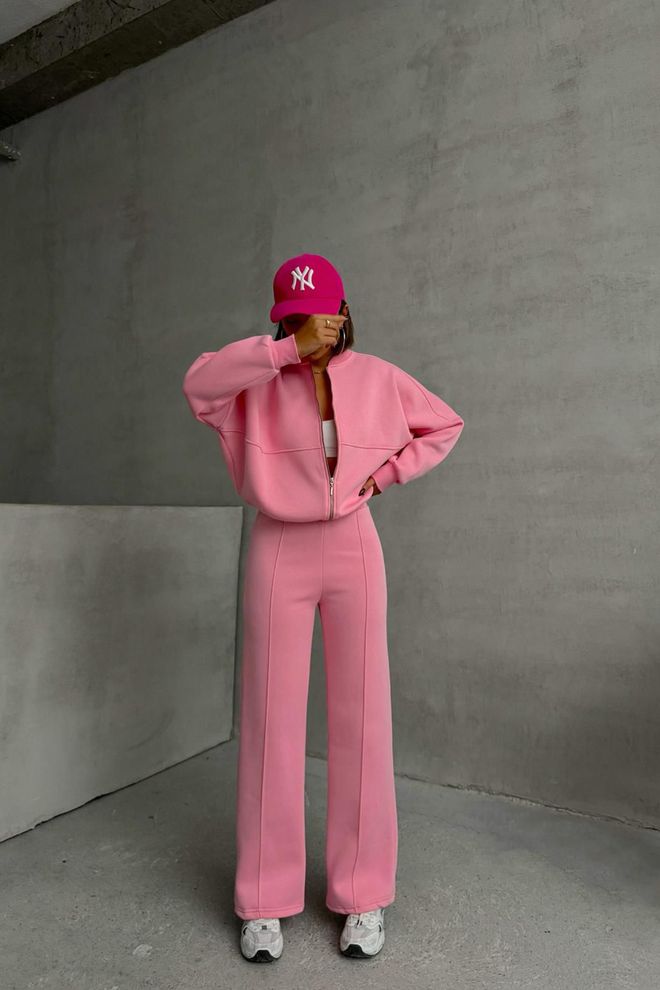 Mode Roy Dvignjena Trenirka Gts018 Roza Oblačila na debelo Telovadnica