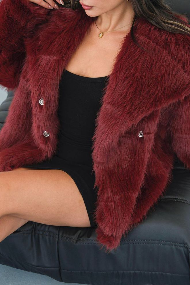 Mode Roy Cappotto Bordeaux Glamour Elegante Sexy Casual Formale Abbigliamento all'ingrosso Casuale