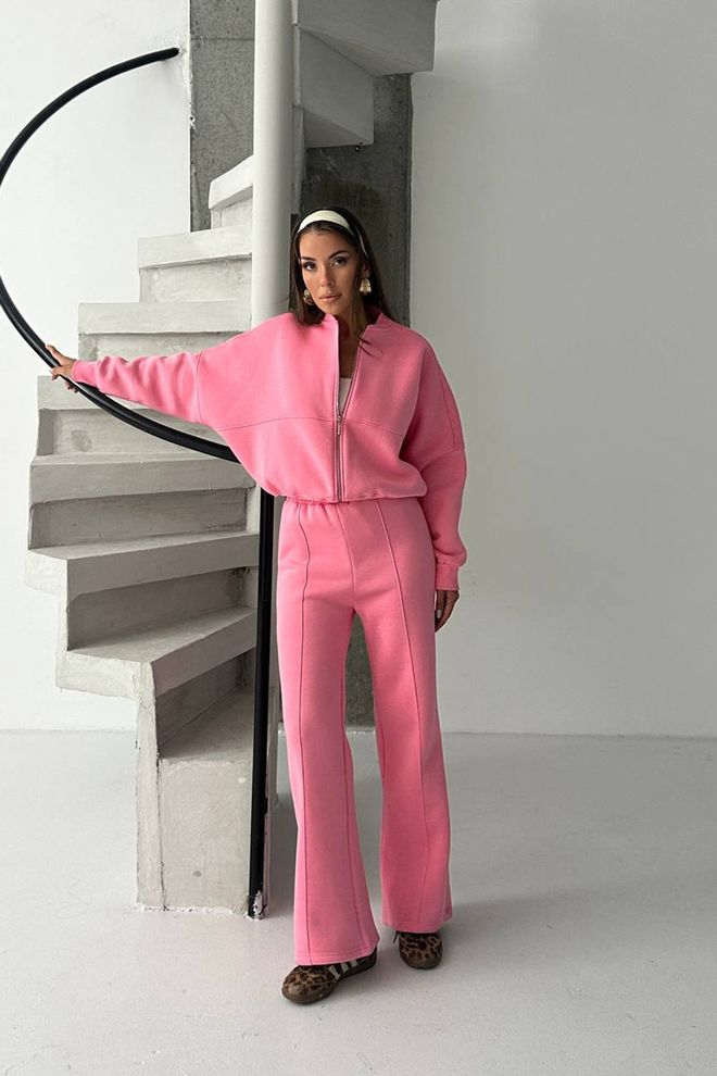 Mode Roy Pink Tracksuit Slim Fit Hooded Zip Up Wholesale Clothing Beach