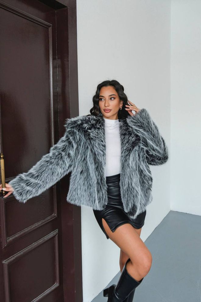Mode Roy Cappotto Pelliccia Nero Retrò Glam Elegante Oversize Abbigliamento all'ingrosso Casuale
