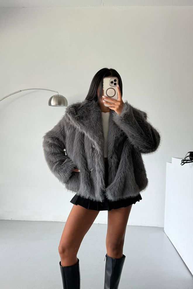 Mode Roy Cappotto Di Pelliccia Importato Con Fodera Interna Antracite Abbigliamento all'ingrosso 0