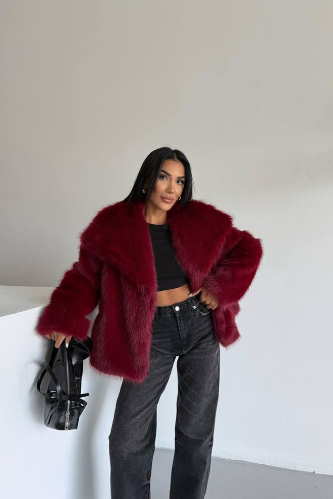 Mode Roy Cappotto Di Pelliccia Importato Con Fodera Interna Bordeaux Abbigliamento all'ingrosso 0