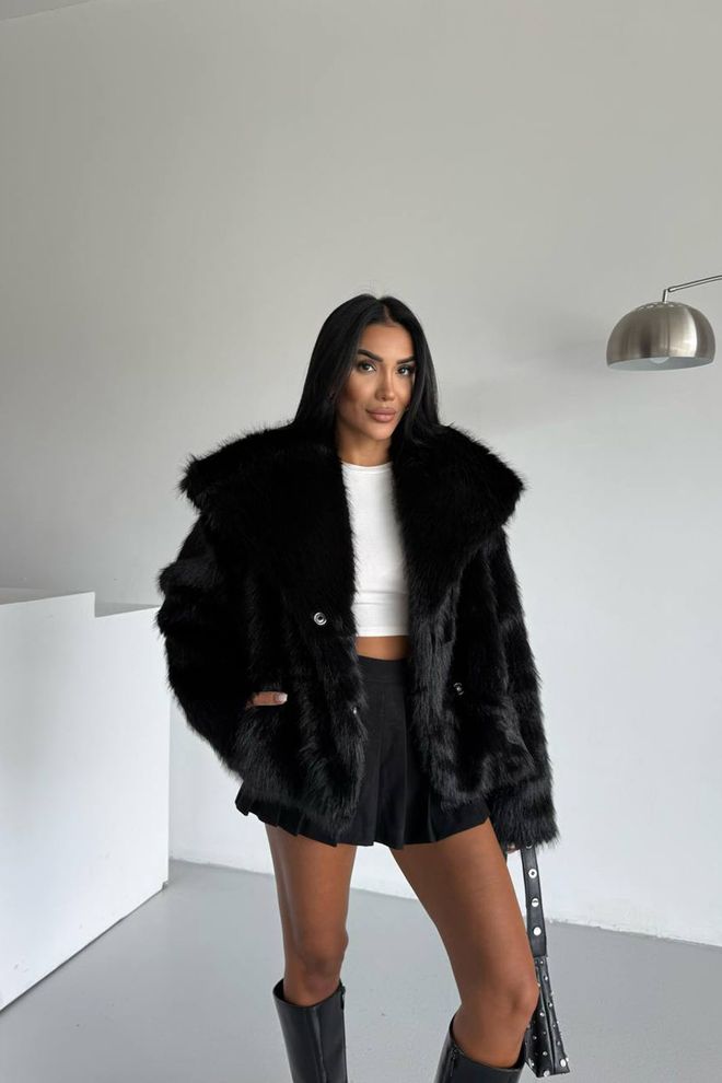 Mode Roy Cappotto Di Pelliccia Importato Con Fodera Interna Nero Abbigliamento all'ingrosso 0