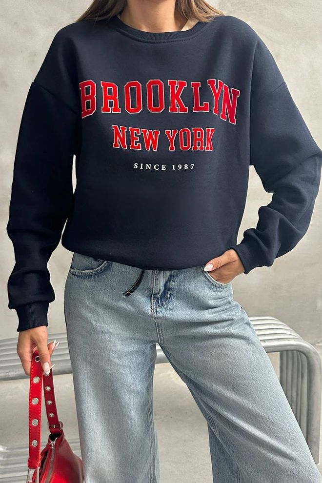 Mode Roy Siyah Gündelik Sokak Tarzı Sweatshirt Toptan Giyim 0