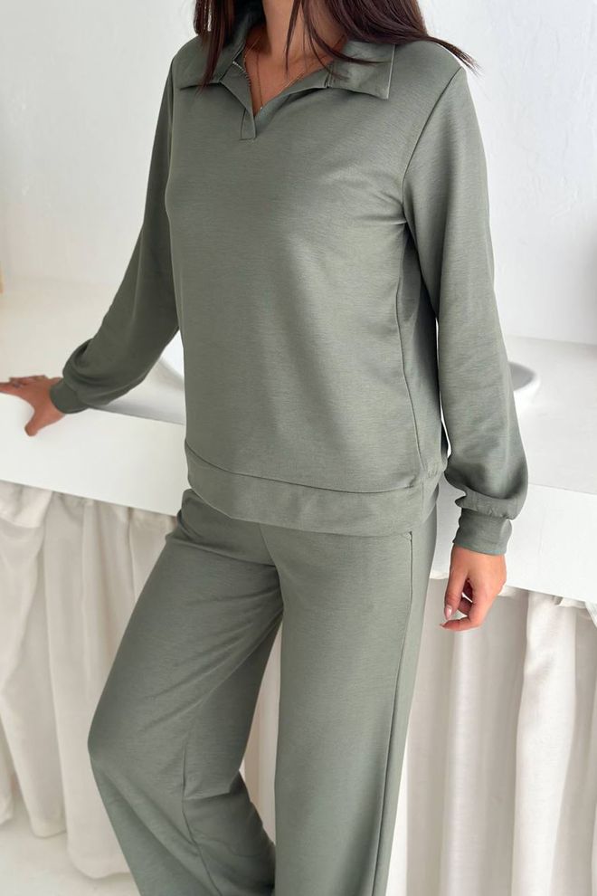 Mode Roy Khaki Trainingspak Casual Sport Streetwear Groothandel Kleding Casual