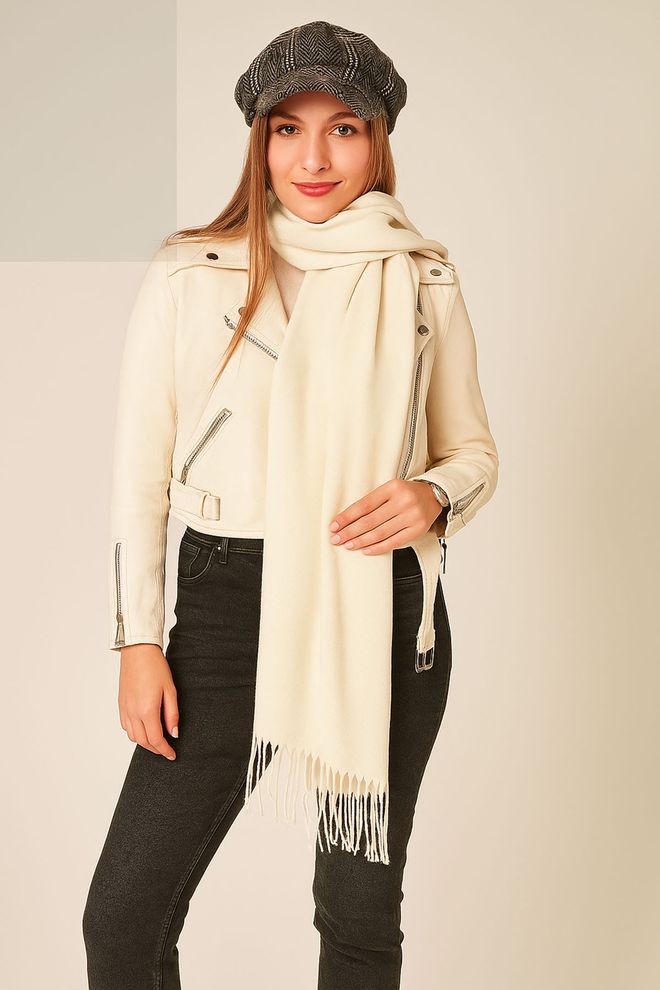 Mode Roy Bej Gündelik Zarif Düz Şal Toptan Giyim Tesettür