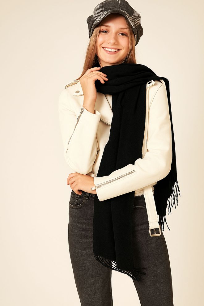 Mode Roy Siyah Zarif Şal Toptan Giyim Tesettür