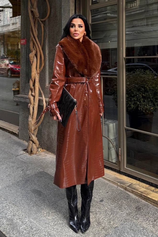 Mode Roy Brown Elegant Slim Fit Single Breasted Coat Wholesale Clothing 1