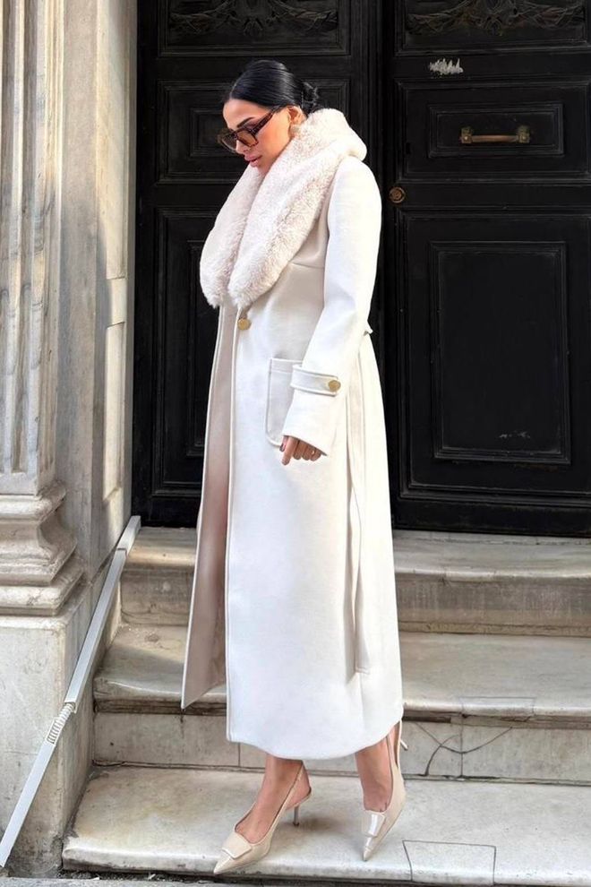 Mode Roy Белое Элегантное Однобортное Пальто Slim Fit Оптовая продажа одежды Скромный