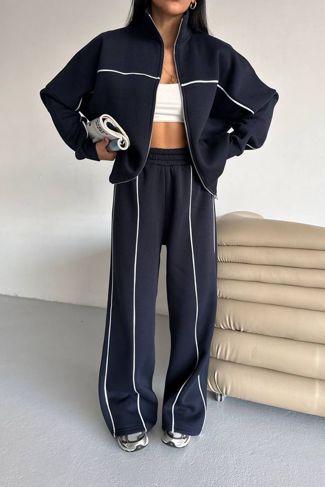 Mode Roy Trening Negru Cu Decolteu Cu Glugă Și Închidere Cu Fermoar Îmbrăcăminte cu ridicata Casual