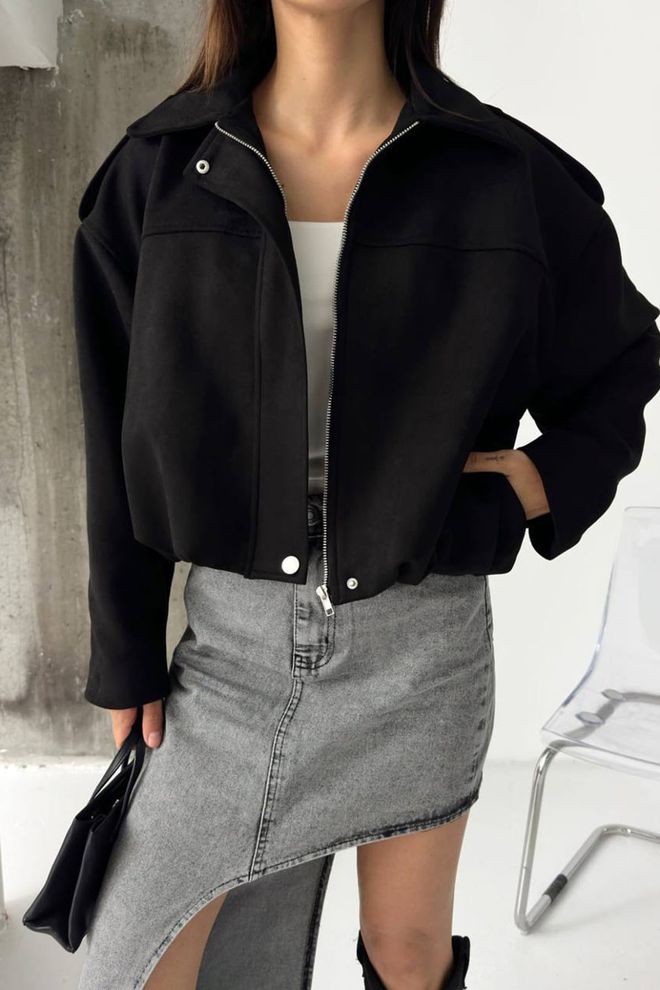 Mode Roy Giacca Sopracamicia Nera Con Chiusura Lampo Abbigliamento all'ingrosso Casuale