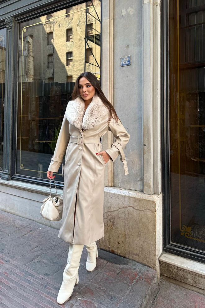 Mode Roy Trenci Bej Elegant Cu Guler Crestat Îmbrăcăminte cu ridicata Vintage