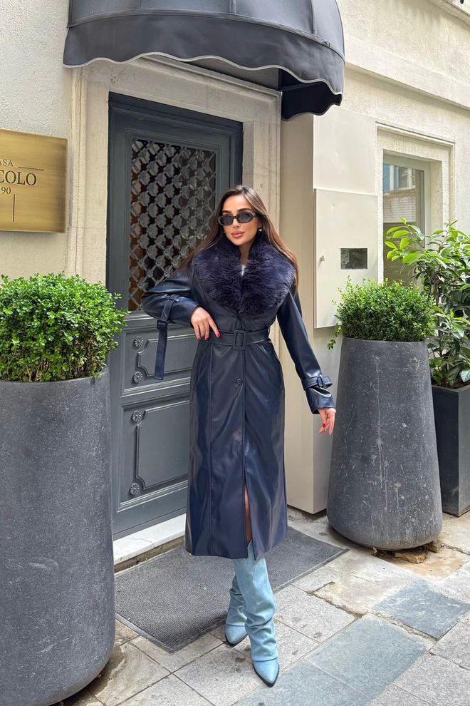 Mode Roy Trenci Negru Elegant Cu Un Rând De Nasturi Îmbrăcăminte cu ridicata Vintage