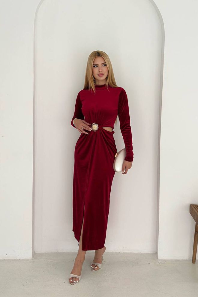 Mode Roy Claret Red Elegant Sheath Dress Wholesale Clothing Sexy