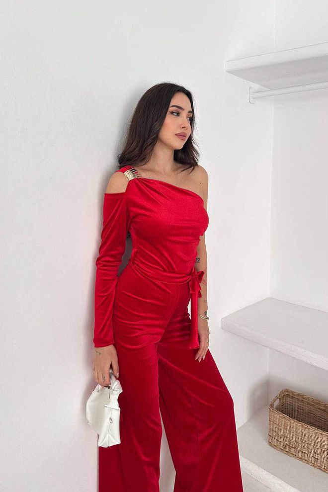 Mode Roy Red Tailored Sexy Elegant Formal Glam Jumpsuit Wholesale Clothing Birthday