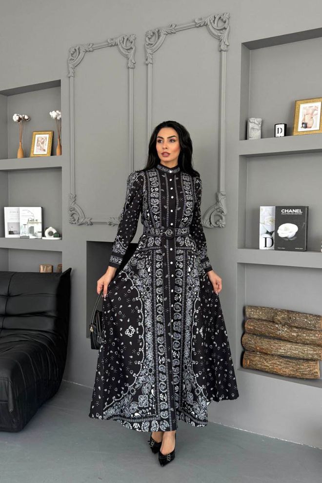 Mode Roy Čierne Skromné Elegantné Formálne Vintage Retro Šaty Veľkoobchod s oblečením Skromný