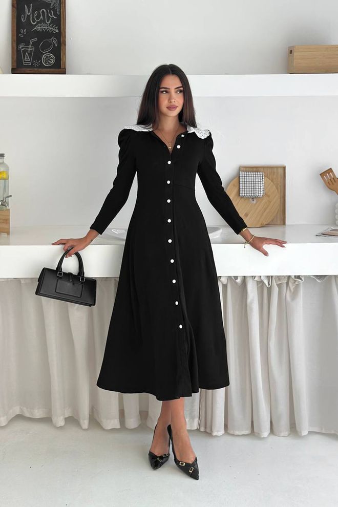 Mode Roy Negru Conservator Elegant Formal Vintage Draperie Rochie Îmbrăcăminte cu ridicata Conservator