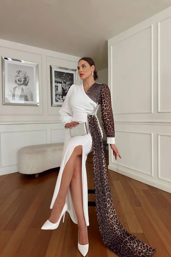 Mode Roy Bianco Elegante Glam Sexy Formale Bodycon Vestito Abbigliamento all'ingrosso Sexy