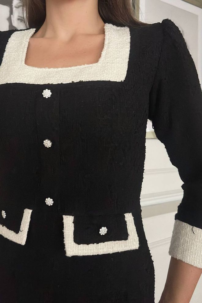 Mode Roy Vestido Preto Formal Elegante Vintage Bainha Roupas por atacado 1