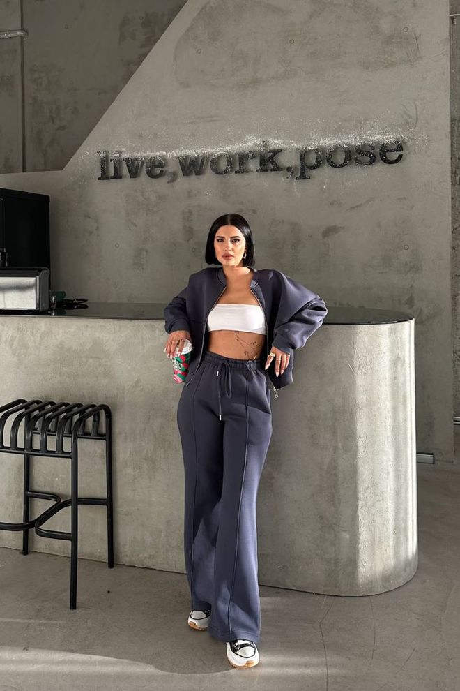 Mode Roy Αθλητική Φόρμα Μπλε Μαρέν Με Τσέπες Με Φερμουάρ Και Φαρδιά Παντελόνια Τζόγκερ Χονδρικό εμπόριο ενδυμάτων Casual