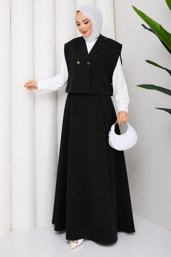 Mode Roy Schwarz Elegantes Formelles Set Großhandelskleidung Modest