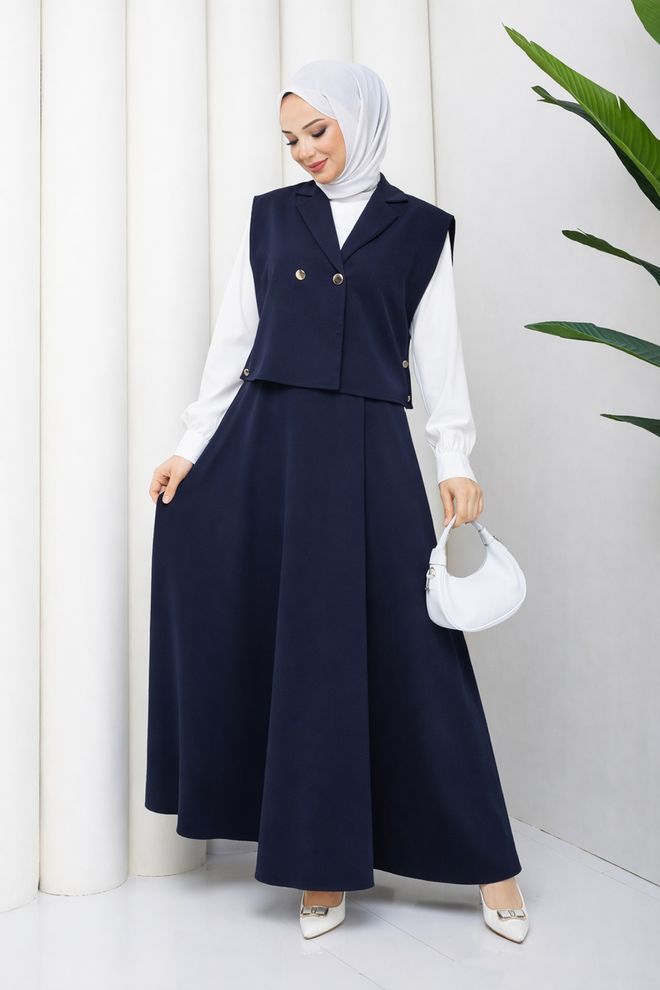 Mode Roy Set Marineblau Modest Elegant Großhandelskleidung Modest