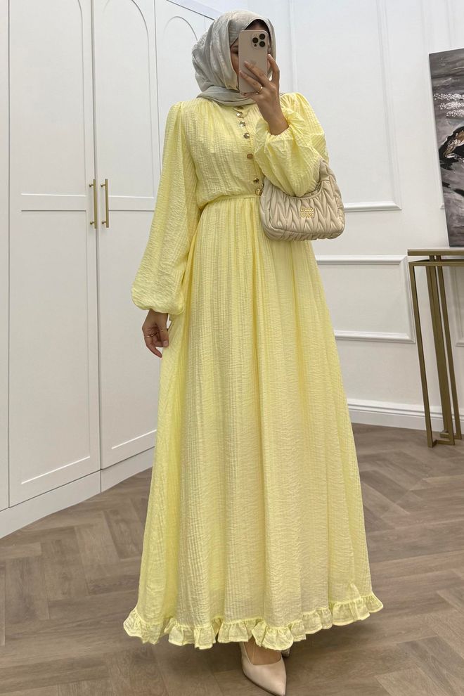 Mode Roy Yellow Modest Elegant Formal Dress Wholesale Clothing Modest