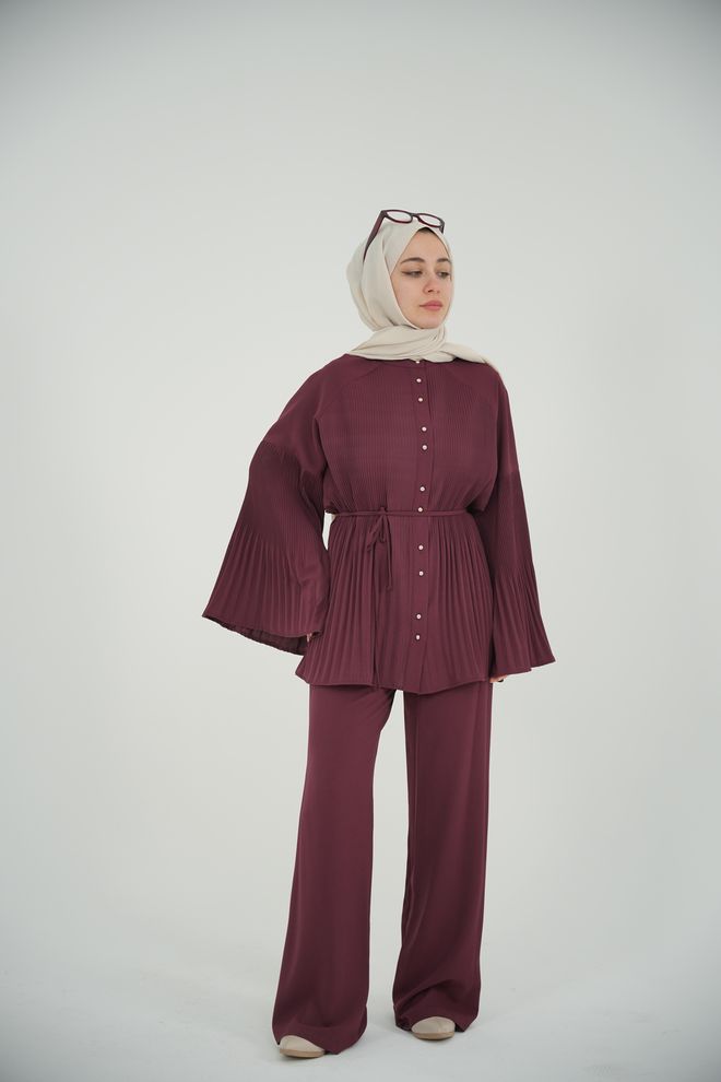 Mode Roy Set Etnico Elegante Bordeaux Abbigliamento all'ingrosso Modesto