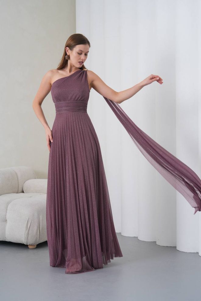 Mode Roy Lila Elegant Formell Glam A Linie Kleid Großhandelskleidung Formal