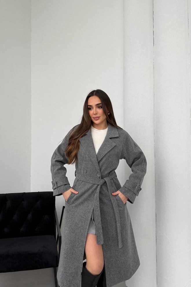 Mode Roy Sivi Elegantan Jednoredni Preklopni Kaput Veleprodaja odjeće Ležerni